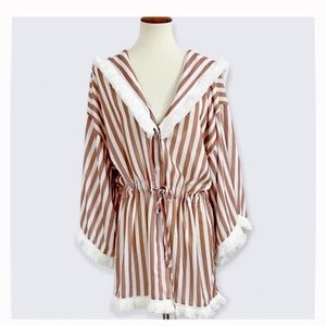 SHONA. JOY HOODED KIMONA IN MOCHA SIZE MED NWT